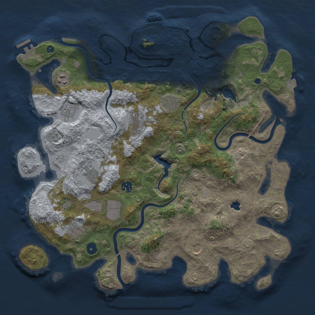 Rust Map: Procedural Map, Size: 4211, Seed: 155, 16 Monuments