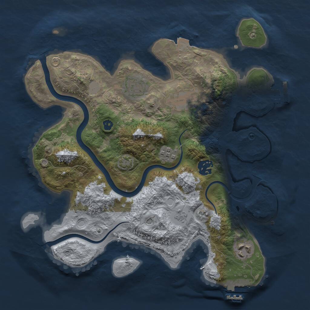 Rust Map: Procedural Map, Size: 3000, Seed: 590507449, 11 Monuments