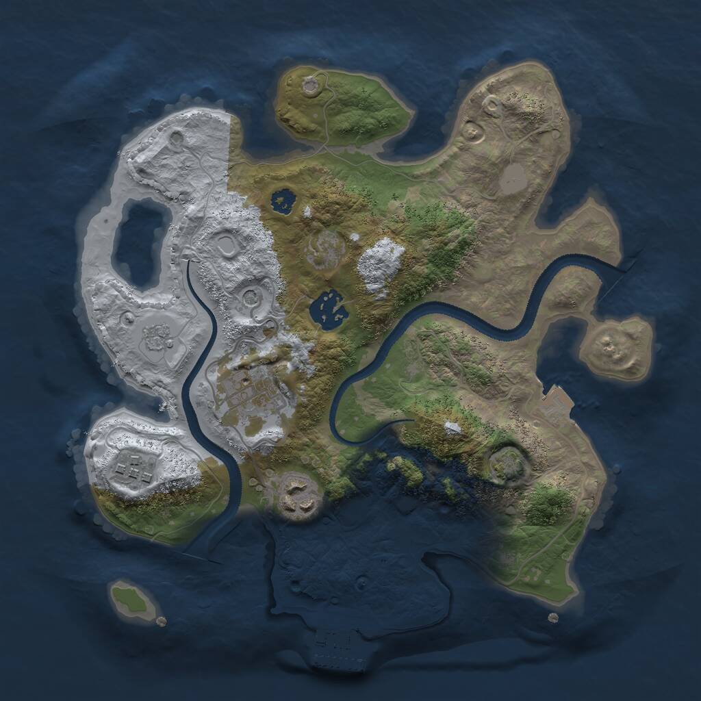 Rust Map: Procedural Map, Size: 2800, Seed: 573459056, 9 Monuments