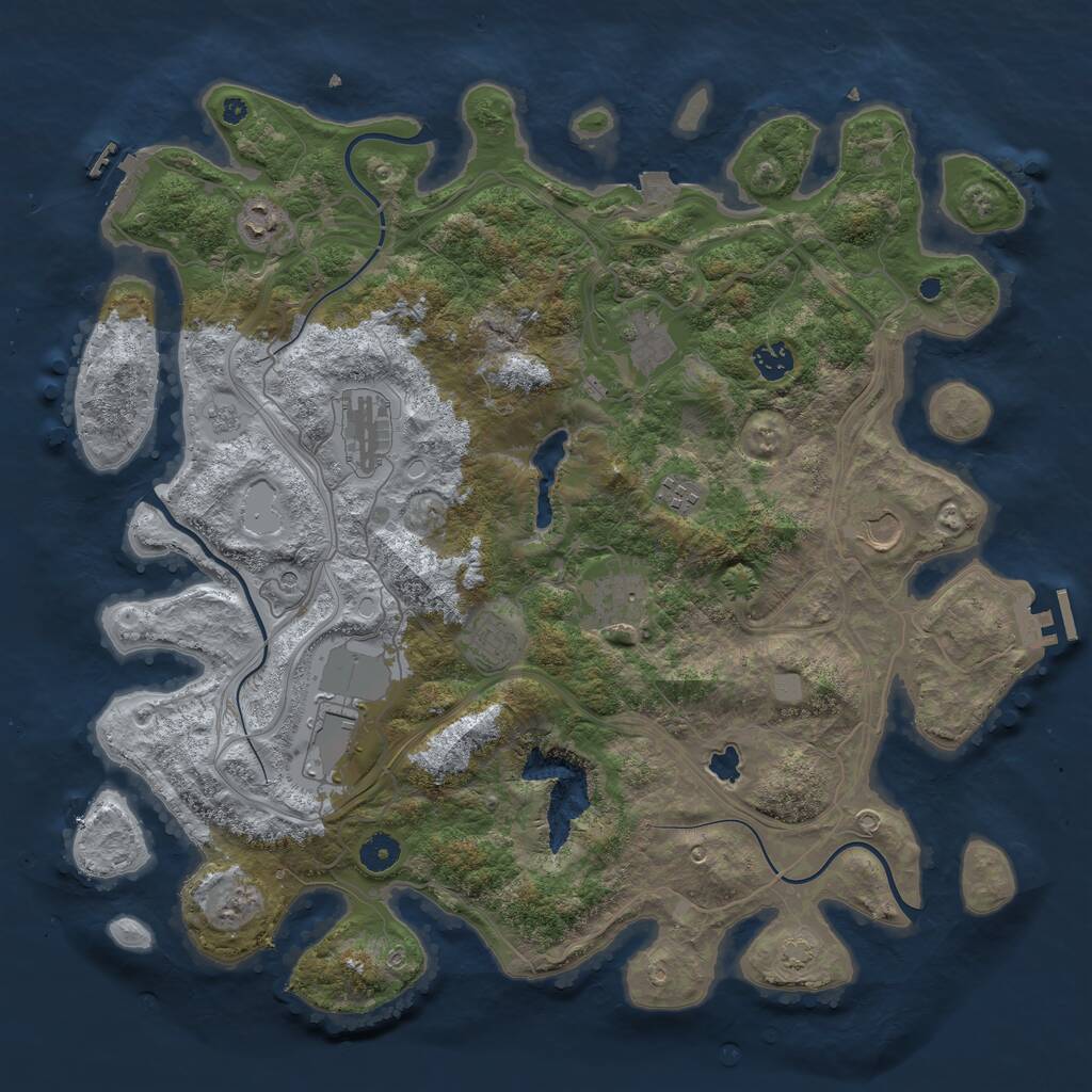 Rust Map: Procedural Map, Size: 4250, Seed: 917871176, 15 Monuments