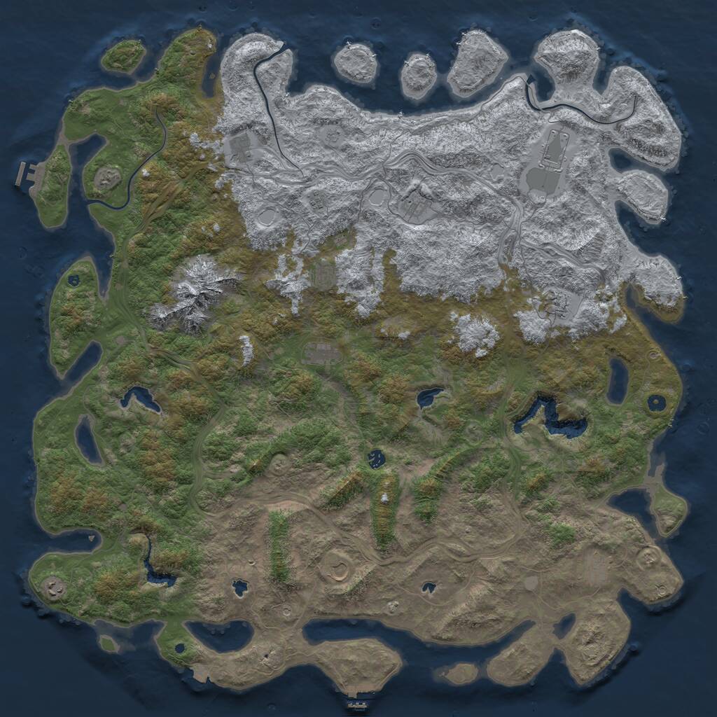 Rust Map: Procedural Map, Size: 6000, Seed: 232777171, 17 Monuments
