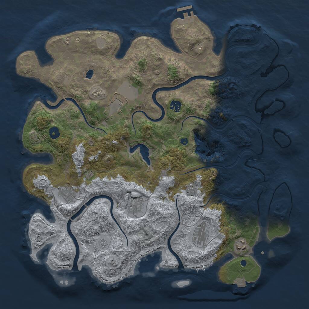 Rust Map: Procedural Map, Size: 4050, Seed: 1711876875, 12 Monuments