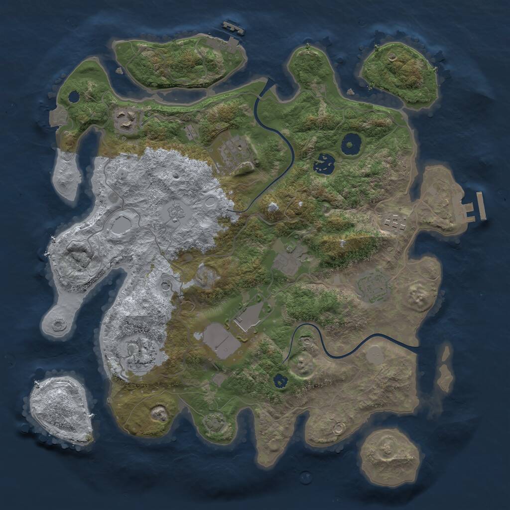 Rust Map: Procedural Map, Size: 3600, Seed: 1188, 14 Monuments