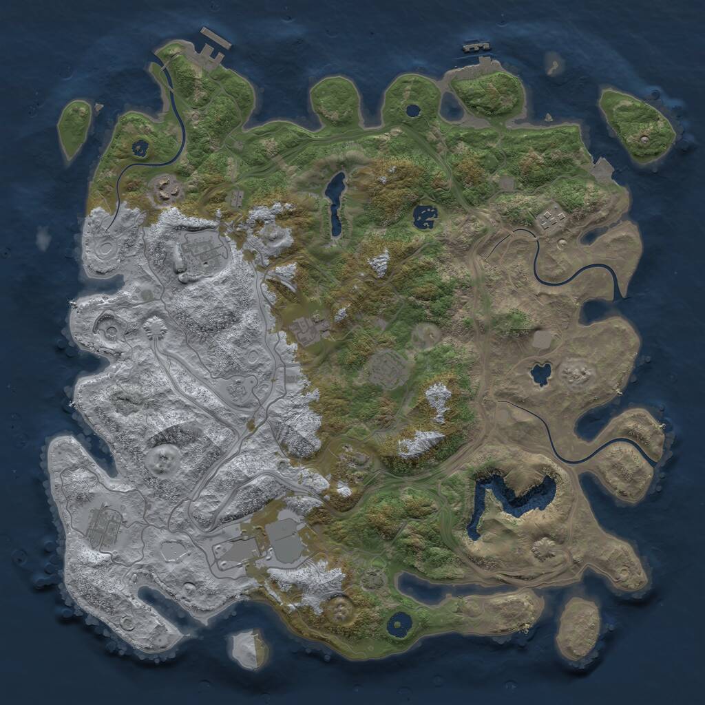 Rust Map: Procedural Map, Size: 4250, Seed: 537486700, 15 Monuments