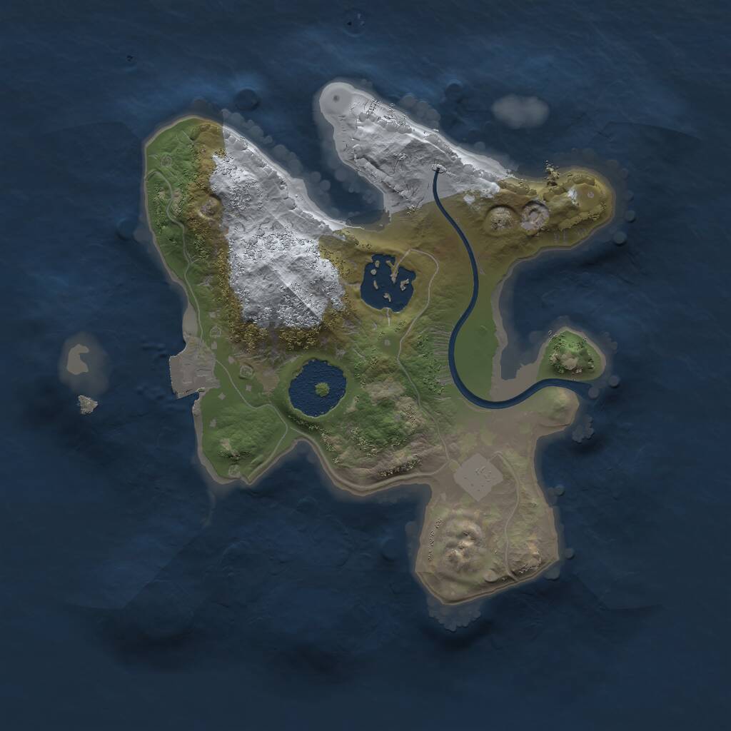 Rust Map: Procedural Map, Size: 2000, Seed: 673809, 2 Monuments