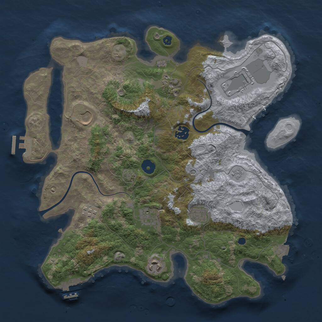 Rust Map: Procedural Map, Size: 3500, Seed: 138978355, 14 Monuments