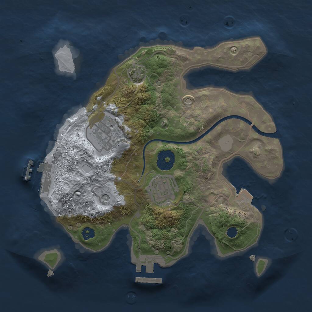 Rust Map: Procedural Map, Size: 2400, Seed: 785756, 7 Monuments