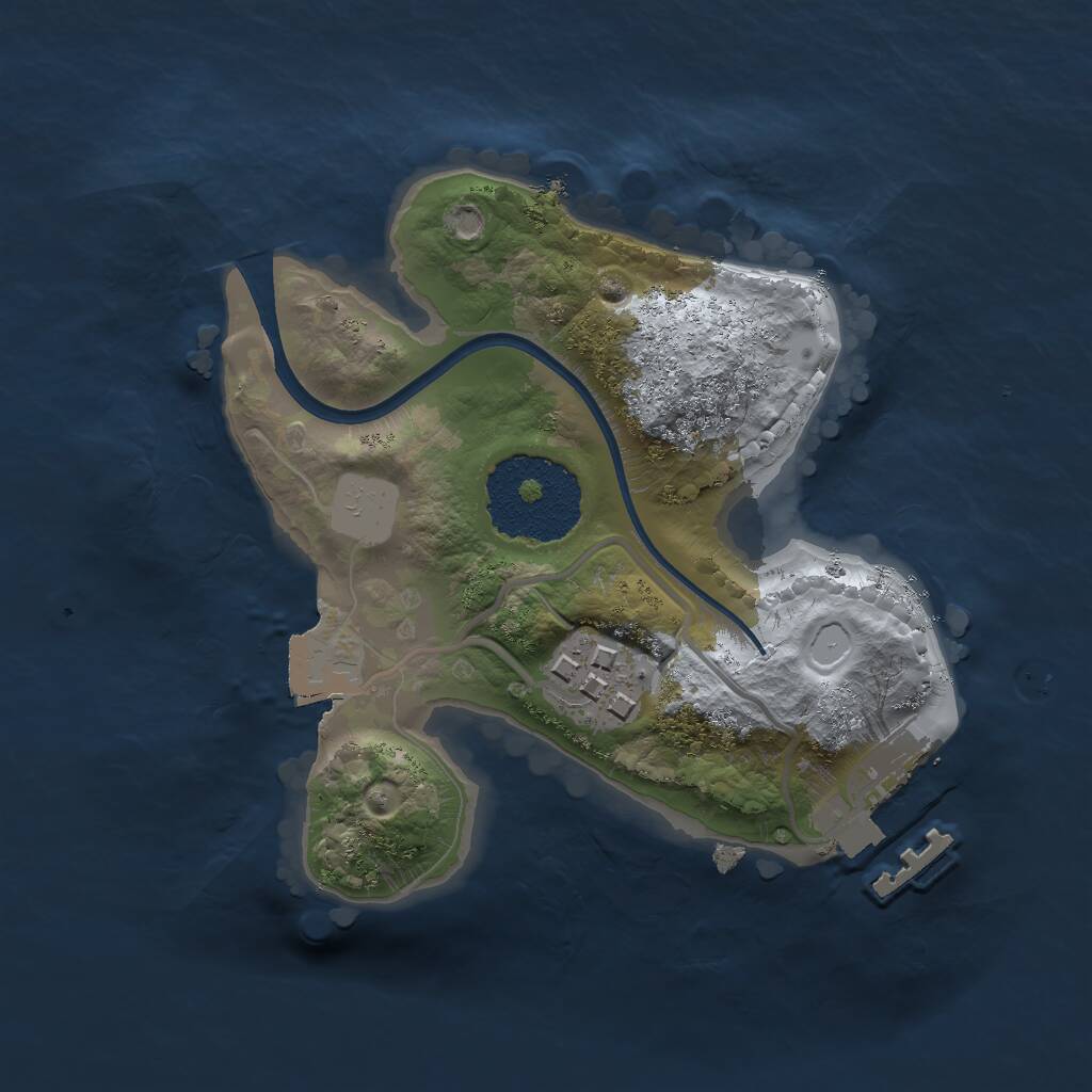 Rust Map: Procedural Map, Size: 1800, Seed: 1333844991, 3 Monuments