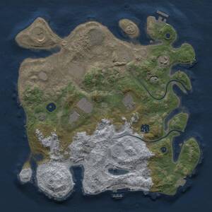 Thumbnail Rust Map: Procedural Map, Size: 3500, Seed: 1033032821, 16 Monuments