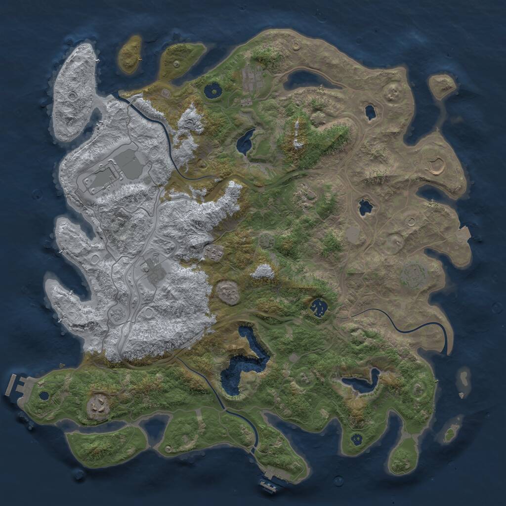 Rust Map: Procedural Map, Size: 4500, Seed: 932465533, 15 Monuments