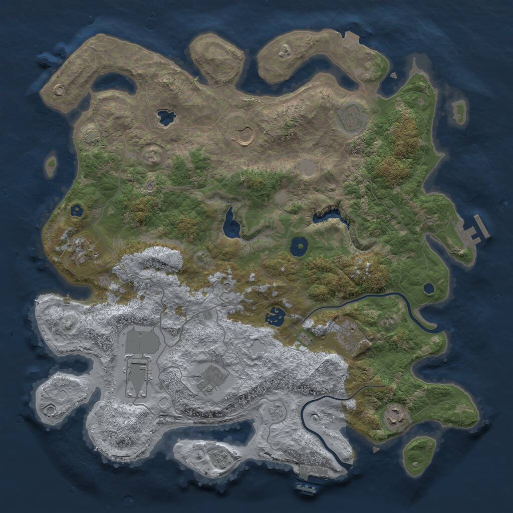 Rust Map: Procedural Map, Size: 4000, Seed: 976345, 15 Monuments