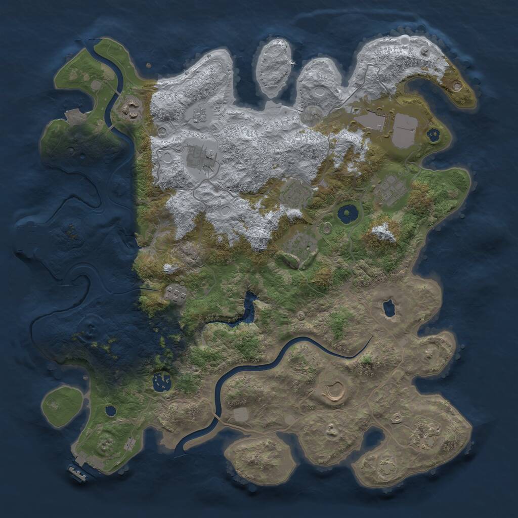 Rust Map: Procedural Map, Size: 4000, Seed: 846223, 16 Monuments