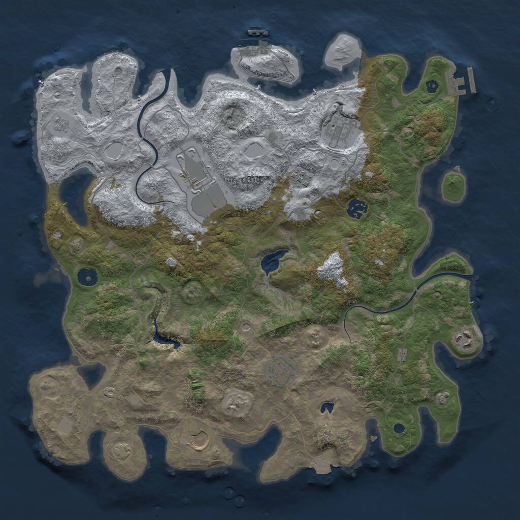 Rust Map: Procedural Map, Size: 4000, Seed: 5644561, 13 Monuments