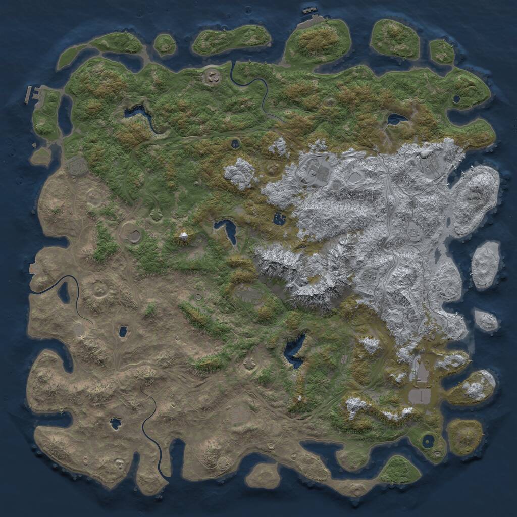 Rust Map: Procedural Map, Size: 6000, Seed: 241966327, 17 Monuments