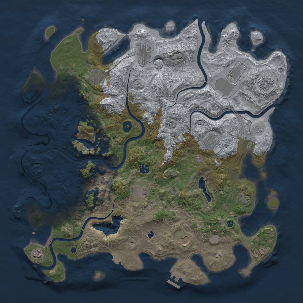 Rust Map: Procedural Map, Size: 4500, Seed: 40155094, 16 Monuments