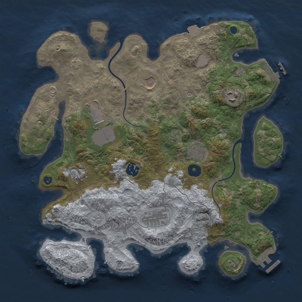 Rust Map: Procedural Map, Size: 3500, Seed: 798099253, 13 Monuments