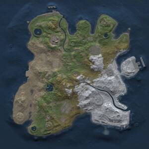 Thumbnail Rust Map: Procedural Map, Size: 3000, Seed: 1216497197, 11 Monuments