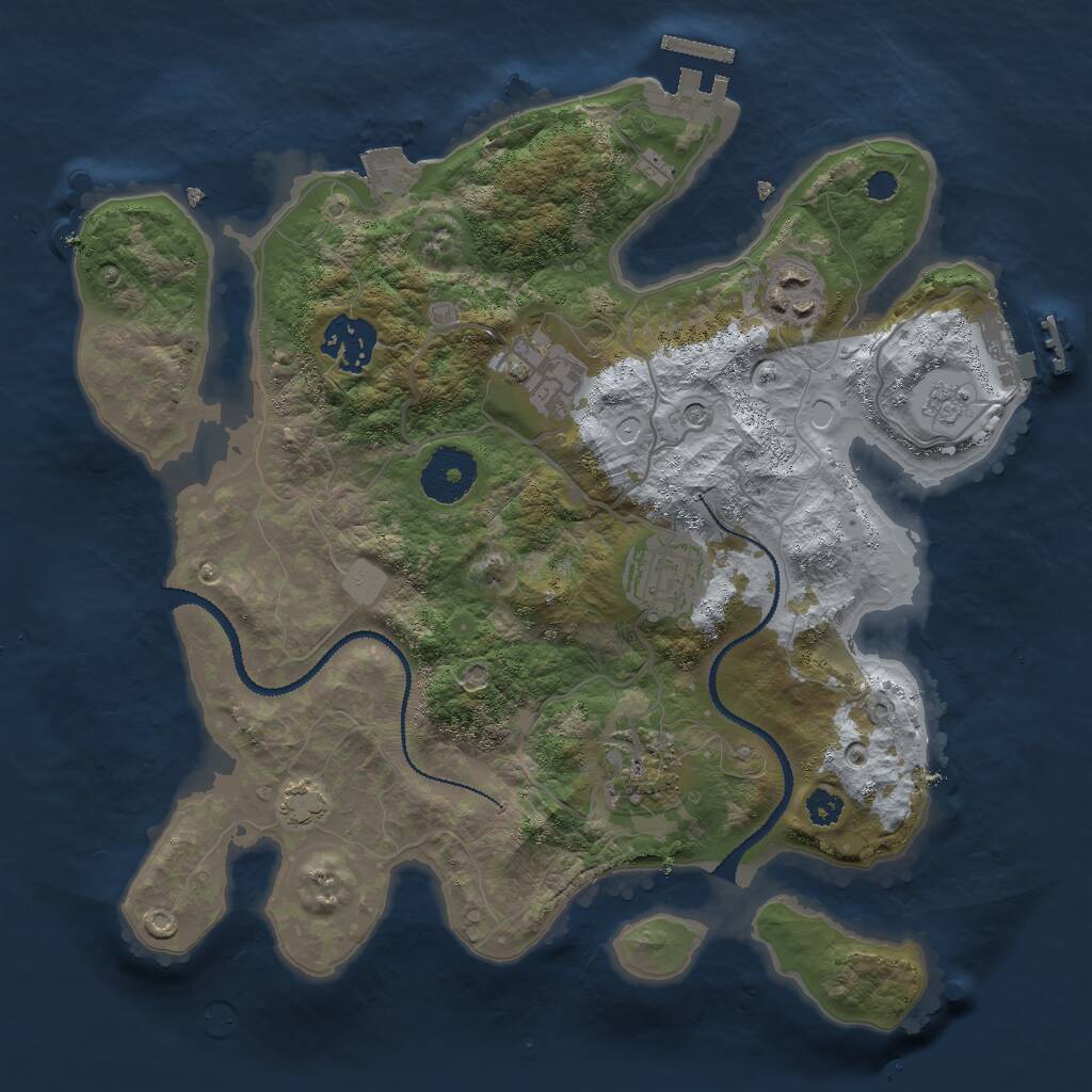 Rust Map: Procedural Map, Size: 3000, Seed: 52678, 11 Monuments