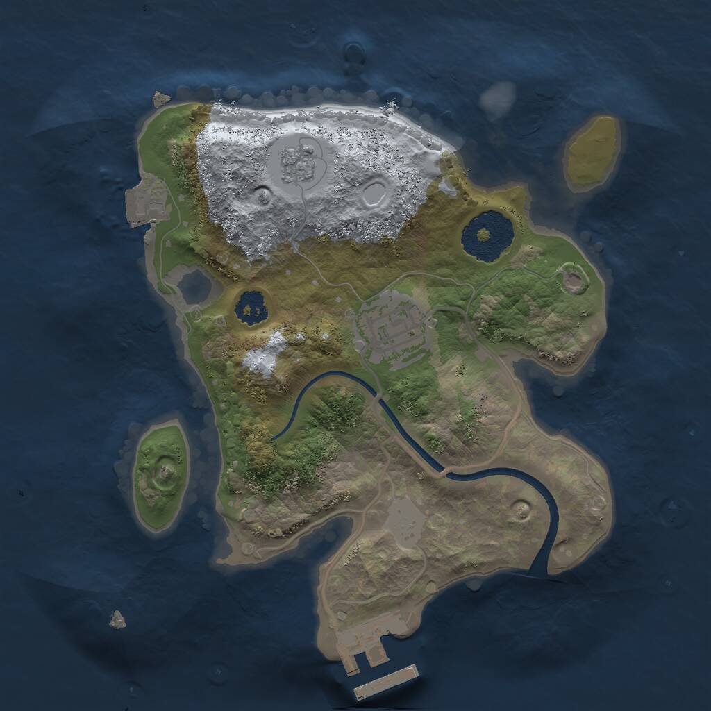 Rust Map: Procedural Map, Size: 2150, Seed: 589289538, 4 Monuments