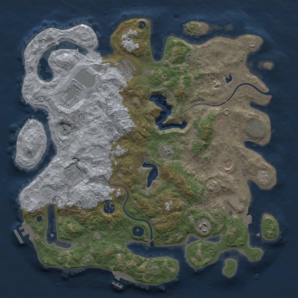 Rust Map: Procedural Map, Size: 4000, Seed: 797087870, 14 Monuments