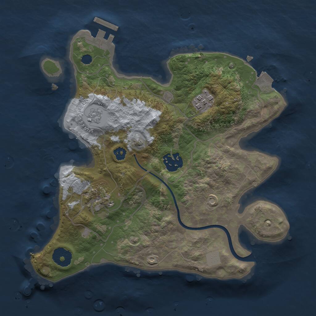 Rust Map: Procedural Map, Size: 2500, Seed: 890731996, 6 Monuments