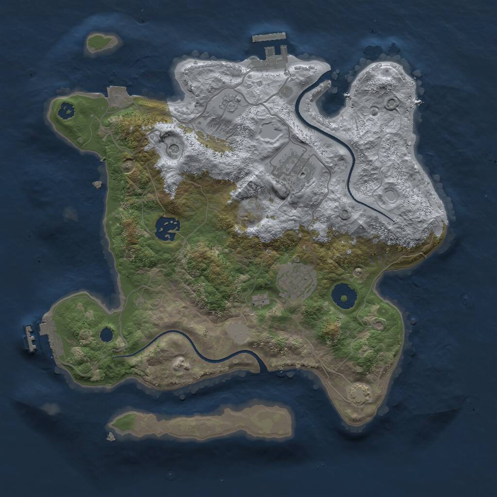 Rust Map: Procedural Map, Size: 3000, Seed: 1684939726, 9 Monuments