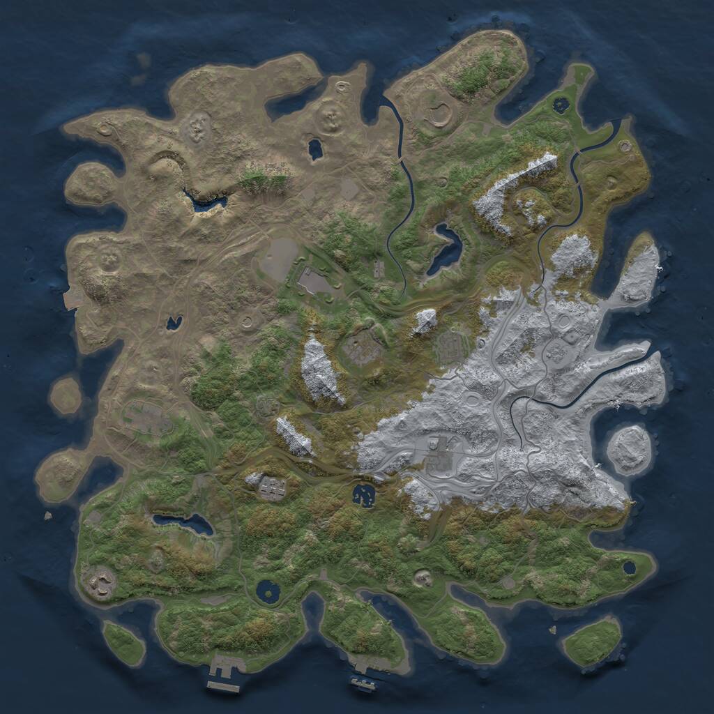 Rust Map: Procedural Map, Size: 4500, Seed: 209145061, 15 Monuments