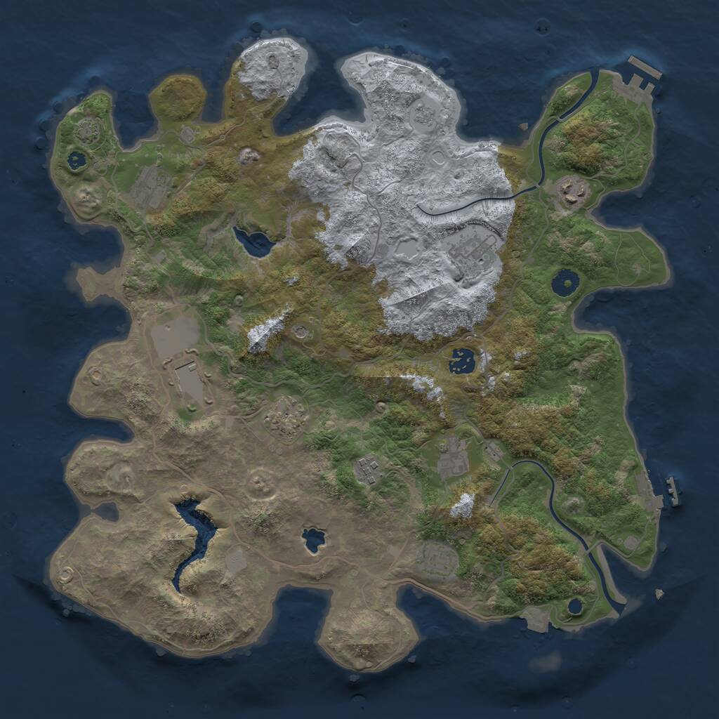 Rust Map: Procedural Map, Size: 4000, Seed: 604249526, 15 Monuments