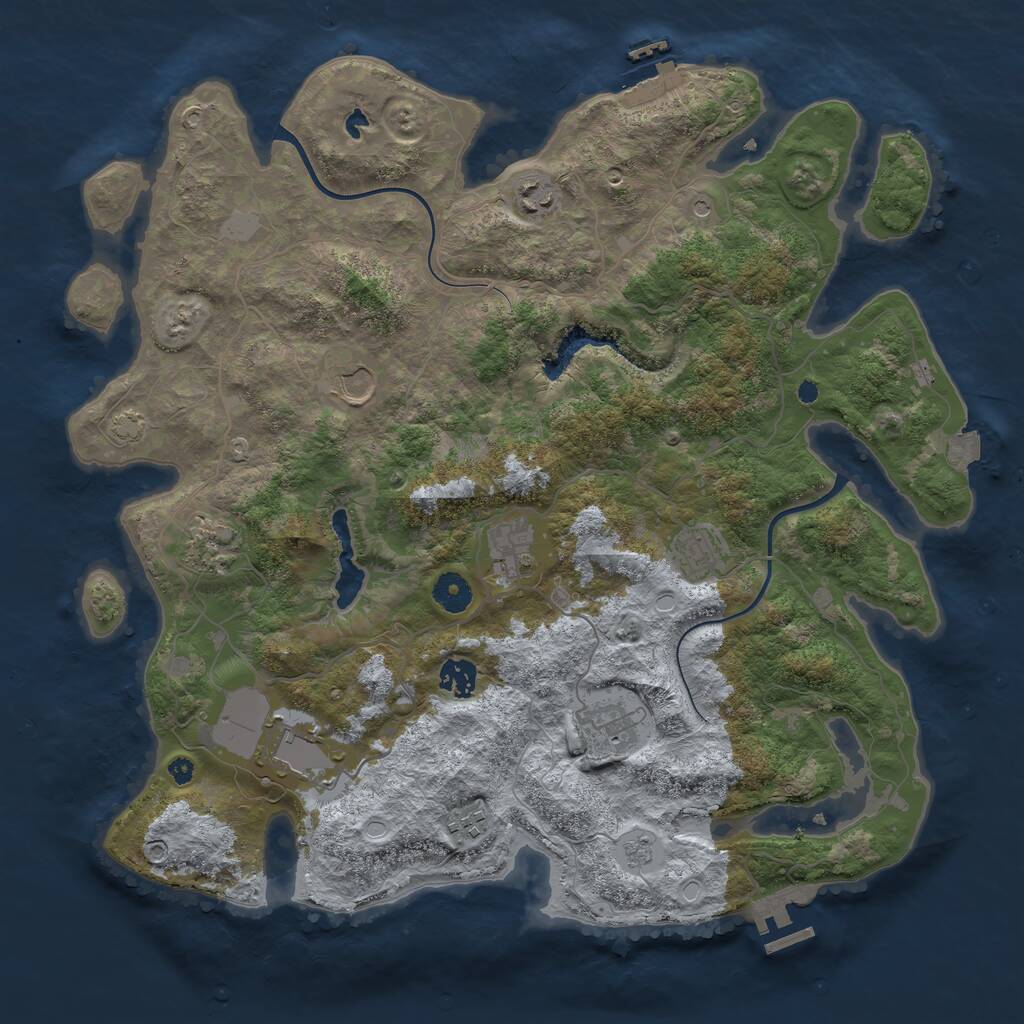 Rust Map: Procedural Map, Size: 4000, Seed: 98172, 15 Monuments