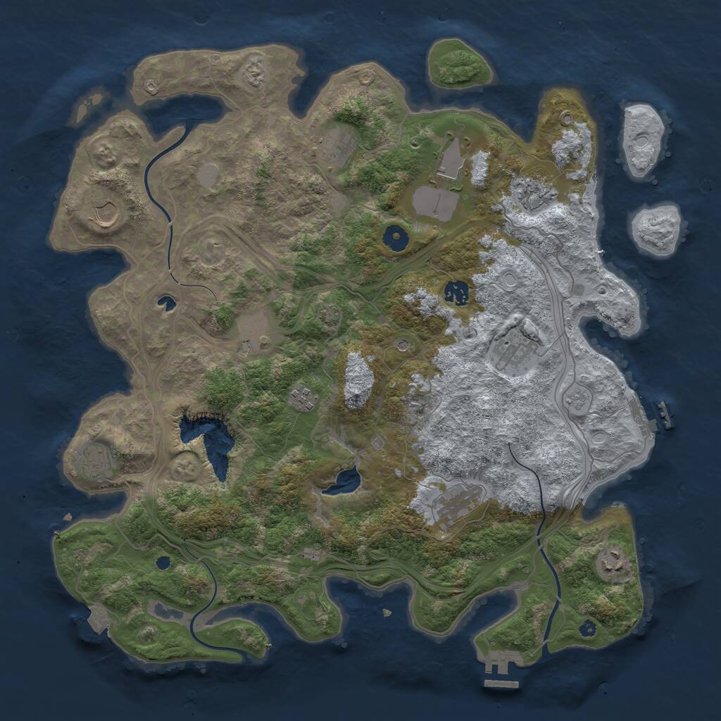 Rust Map: Procedural Map, Size: 4250, Seed: 13064, 17 Monuments