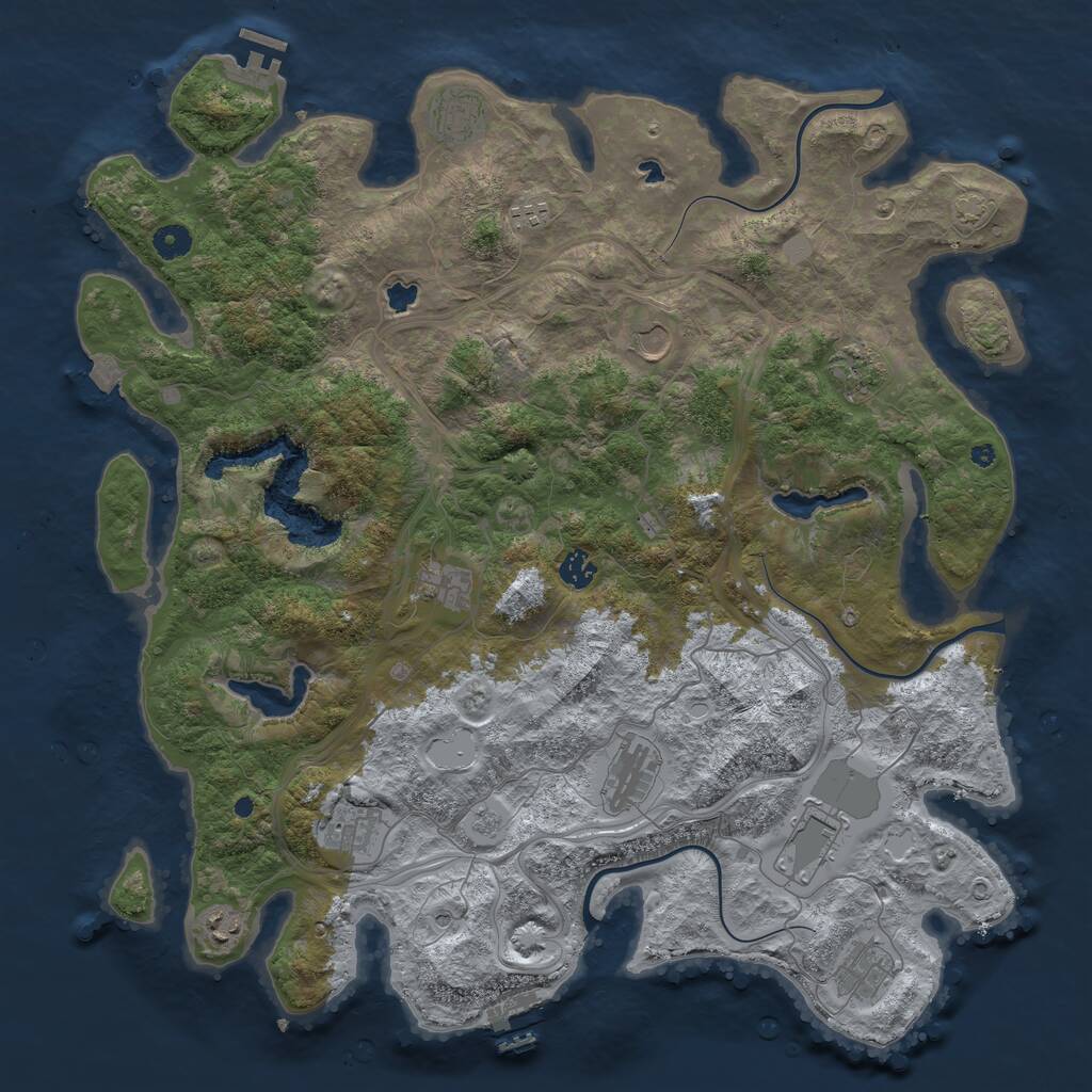 Rust Map: Procedural Map, Size: 4500, Seed: 473992924, 17 Monuments