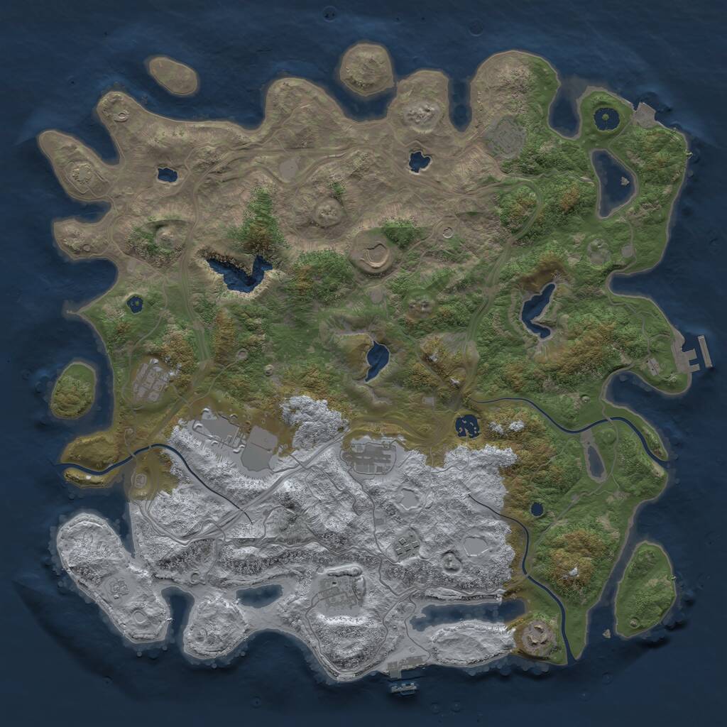 Rust Map: Procedural Map, Size: 4500, Seed: 794939358, 15 Monuments