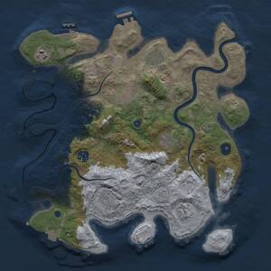 Thumbnail Rust Map: Procedural Map, Size: 3500, Seed: 758107035, 14 Monuments