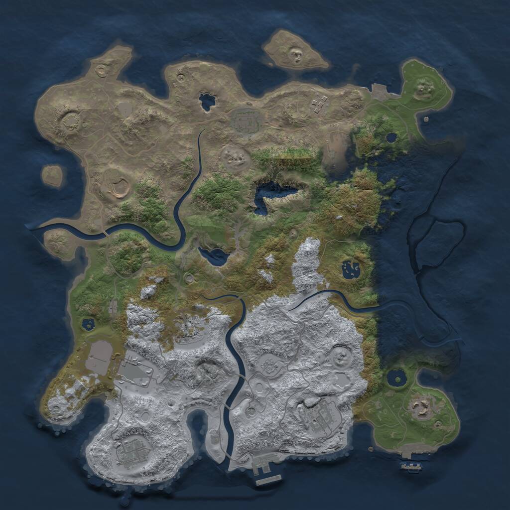 Rust Map: Procedural Map, Size: 4000, Seed: 816133773, 16 Monuments