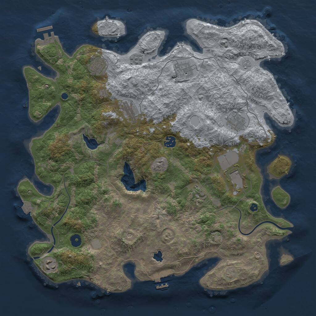 Rust Map: Procedural Map, Size: 4000, Seed: 12387, 15 Monuments