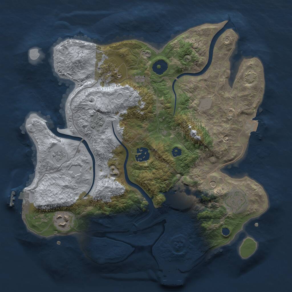 Rust Map: Procedural Map, Size: 3000, Seed: 682902419, 12 Monuments