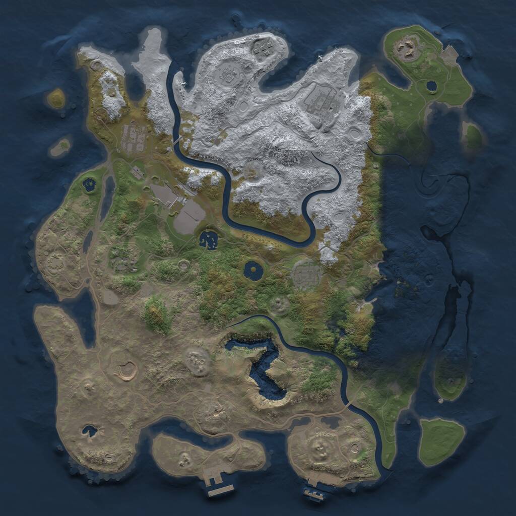 Rust Map: Procedural Map, Size: 4000, Seed: 337561070, 15 Monuments