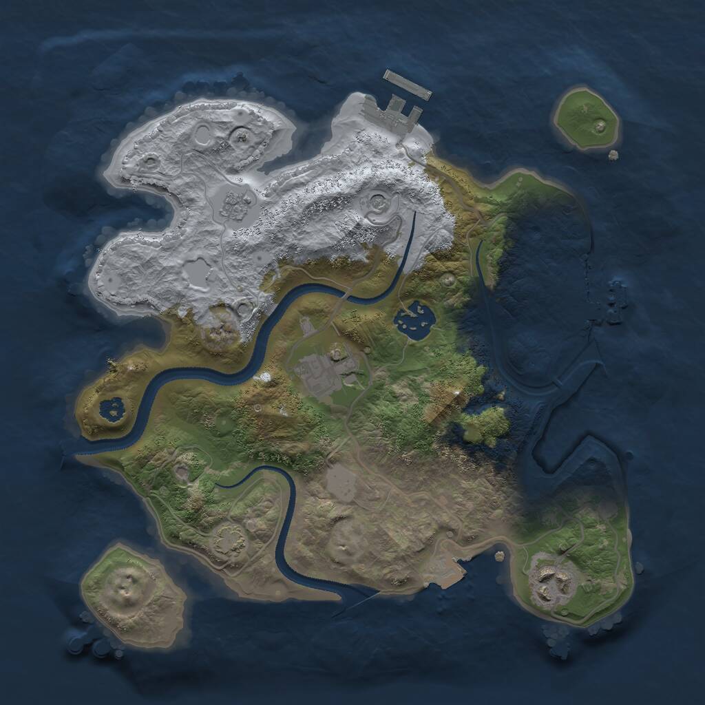 Rust Map: Procedural Map, Size: 2800, Seed: 7777, 9 Monuments