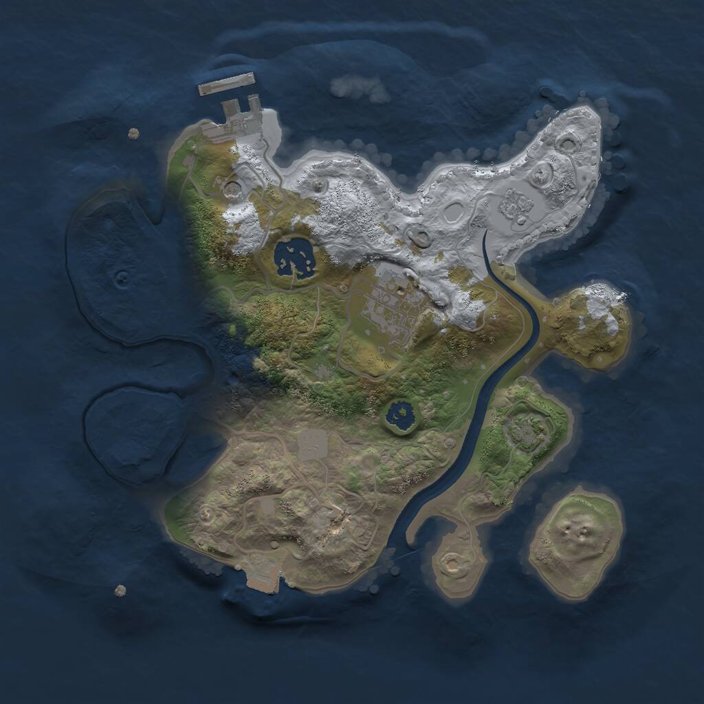Rust Map: Procedural Map, Size: 2500, Seed: 55324, 7 Monuments
