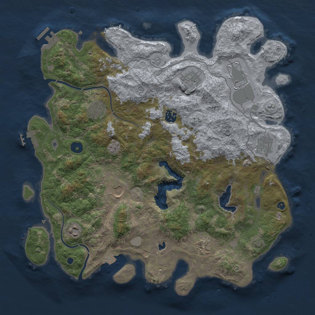 Rust Map: Procedural Map, Size: 4000, Seed: 1053678174, 15 Monuments