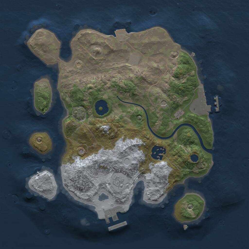 Rust Map: Procedural Map, Size: 2600, Seed: 1721832116, 7 Monuments