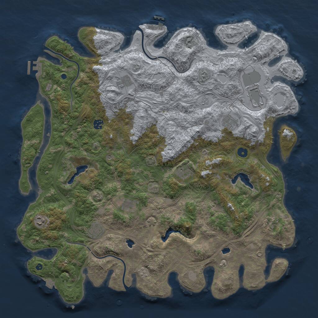 Rust Map: Procedural Map, Size: 4750, Seed: 3958482, 16 Monuments