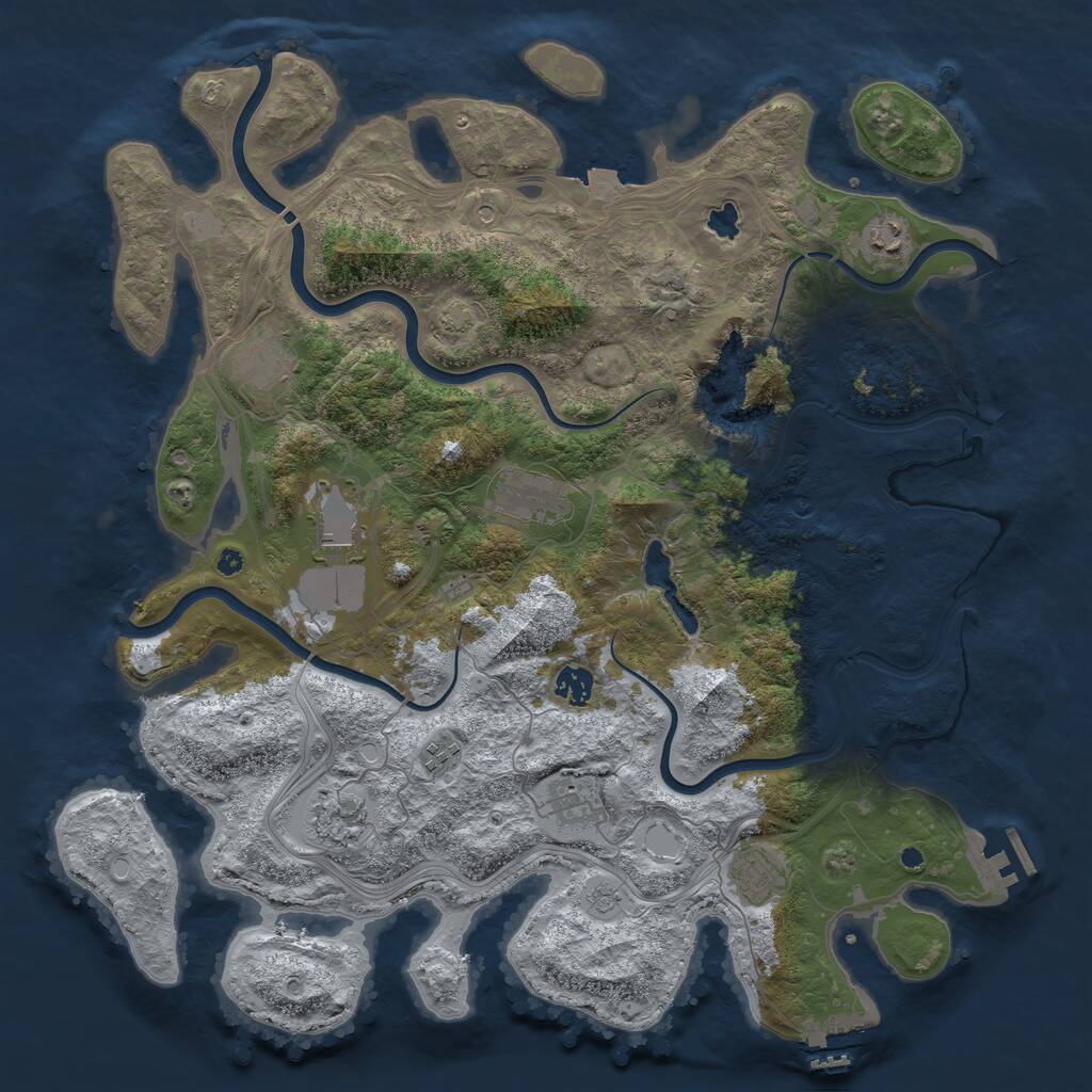 Rust Map: Procedural Map, Size: 4250, Seed: 1207039540, 15 Monuments