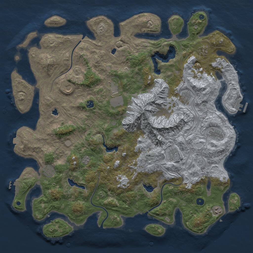 Rust Map: Procedural Map, Size: 5000, Seed: 29834721, 16 Monuments