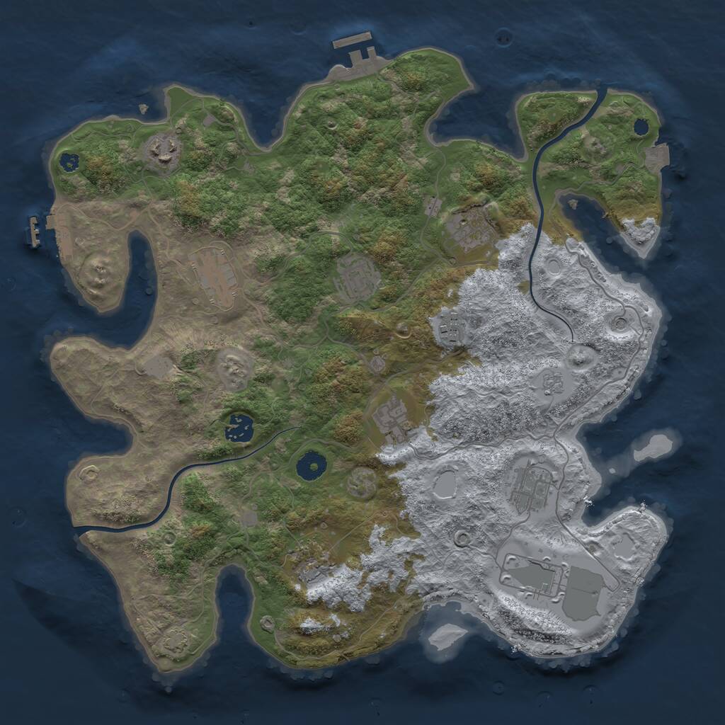 Rust Map: Procedural Map, Size: 3750, Seed: 1600924889, 16 Monuments