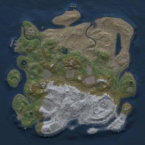 Thumbnail Rust Map: Procedural Map, Size: 3700, Seed: 569755286, 15 Monuments