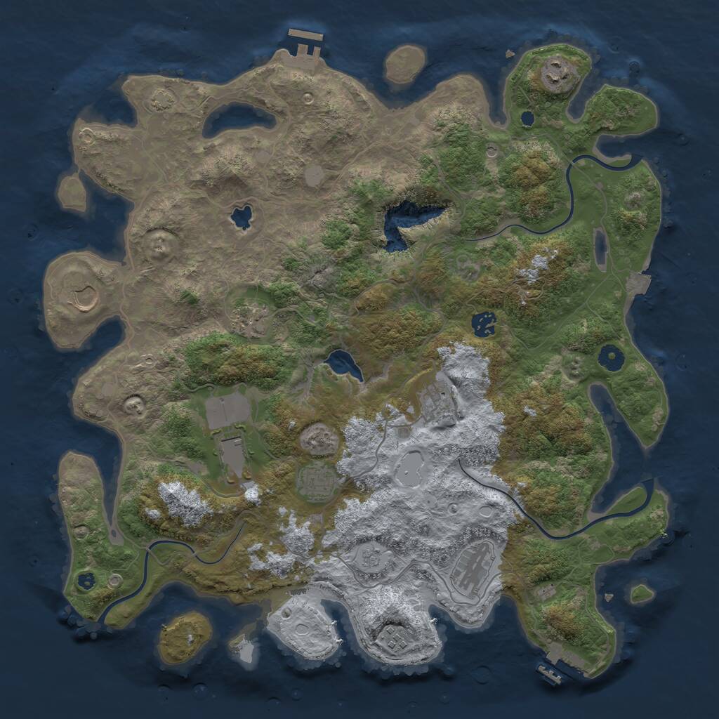 Rust Map: Procedural Map, Size: 4200, Seed: 1919518682, 15 Monuments