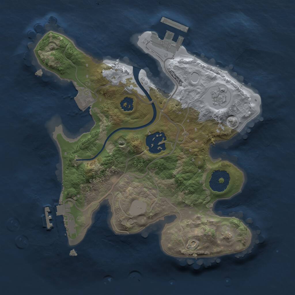 Rust Map: Procedural Map, Size: 2100, Seed: 15112002, 5 Monuments