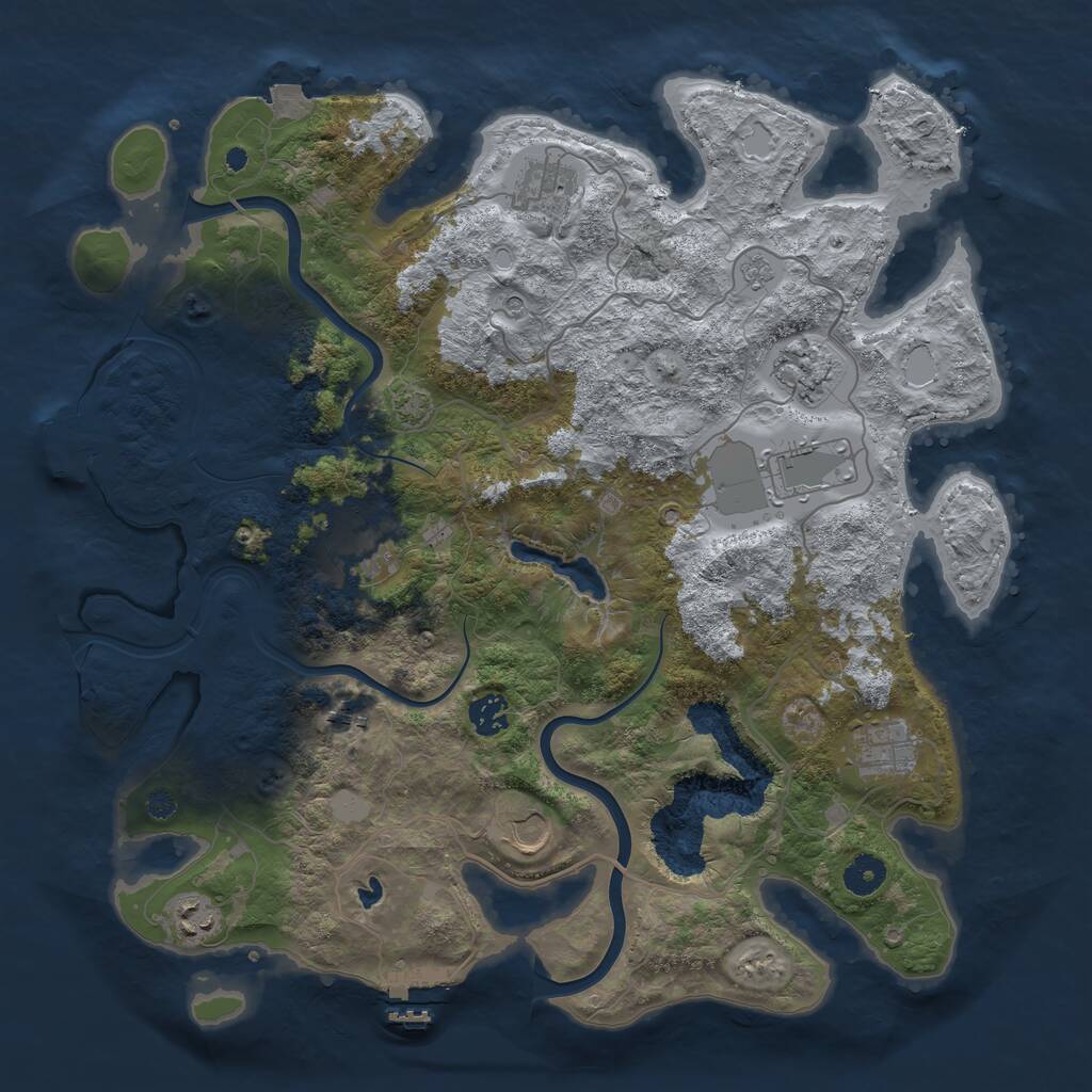 Rust Map: Procedural Map, Size: 4000, Seed: 1656287346, 15 Monuments