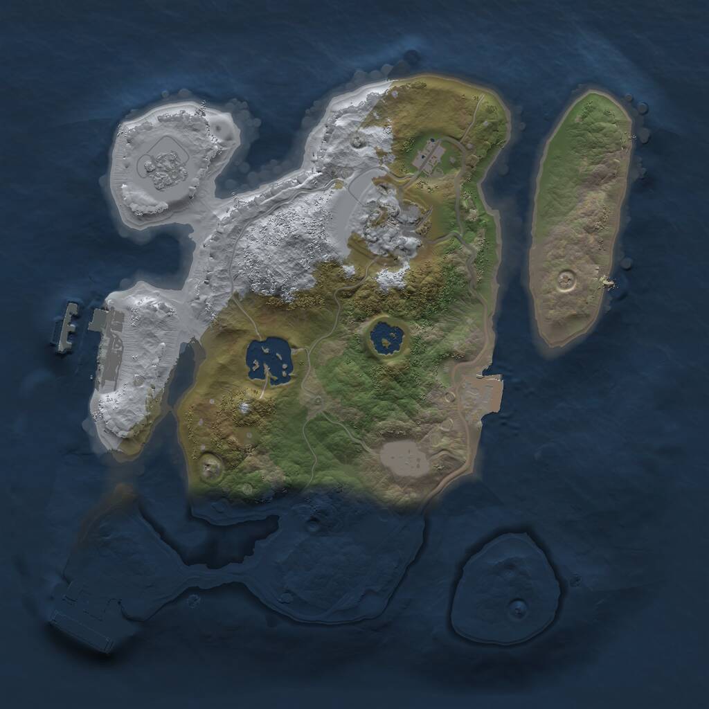 Rust Map: Procedural Map, Size: 2200, Seed: 1357117603, 6 Monuments